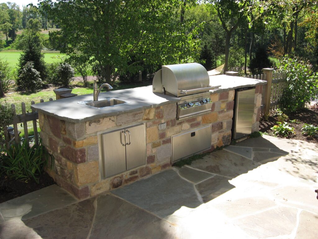 Built in stone grill